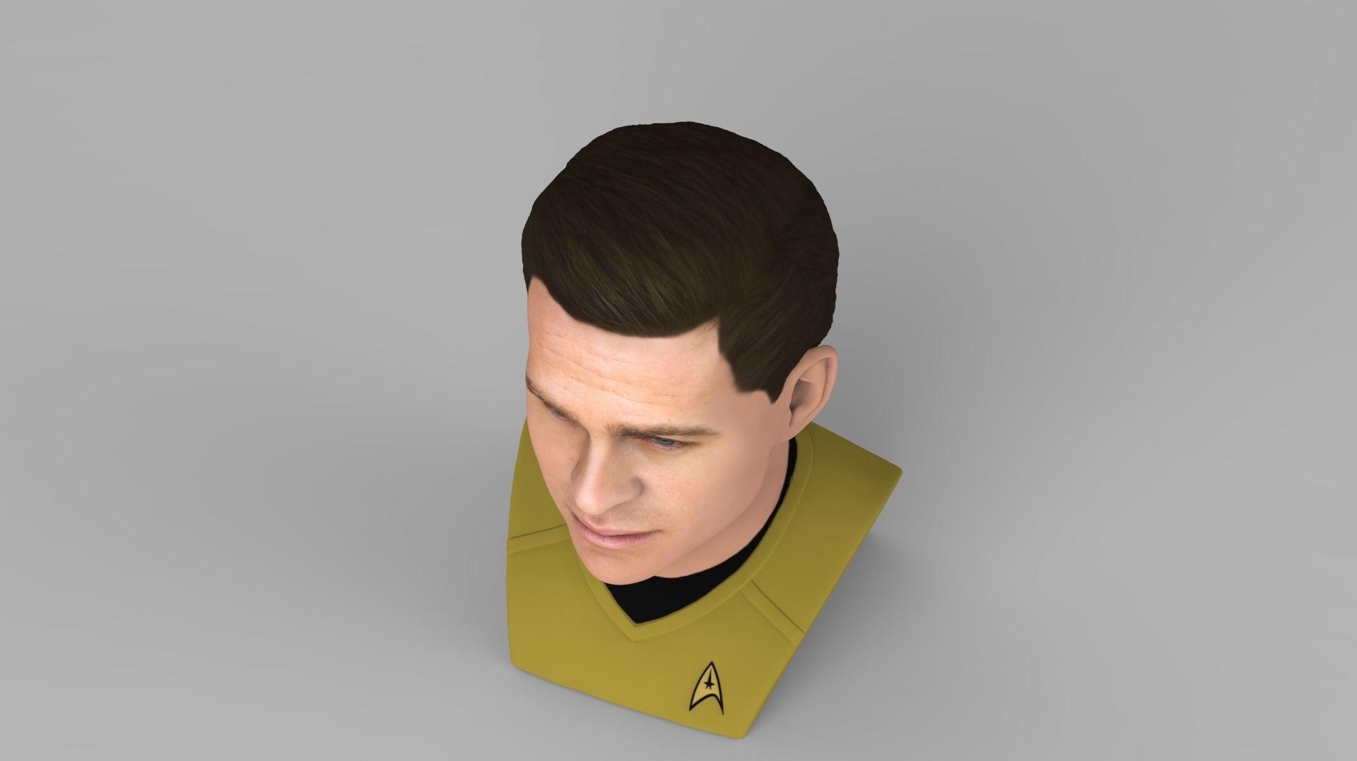 Captain Kirk Chris Pine Star Trek bust full color 3D printing 3D print model_16