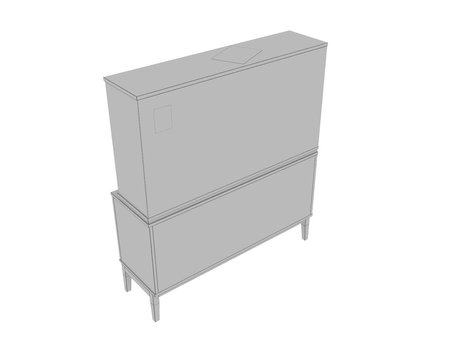 Old sideboard from the USSR 3D model_6