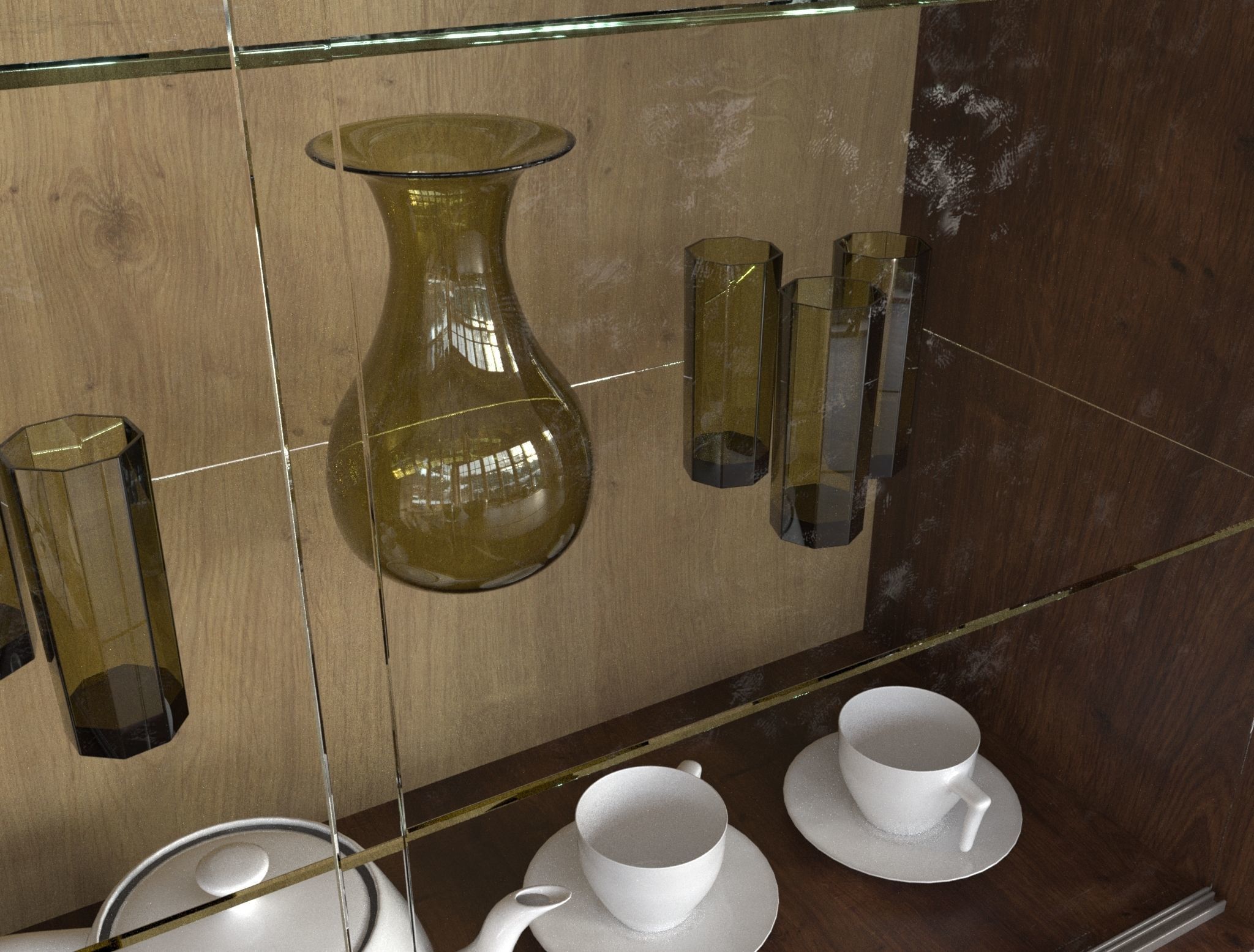 Old sideboard from the USSR 3D model_1