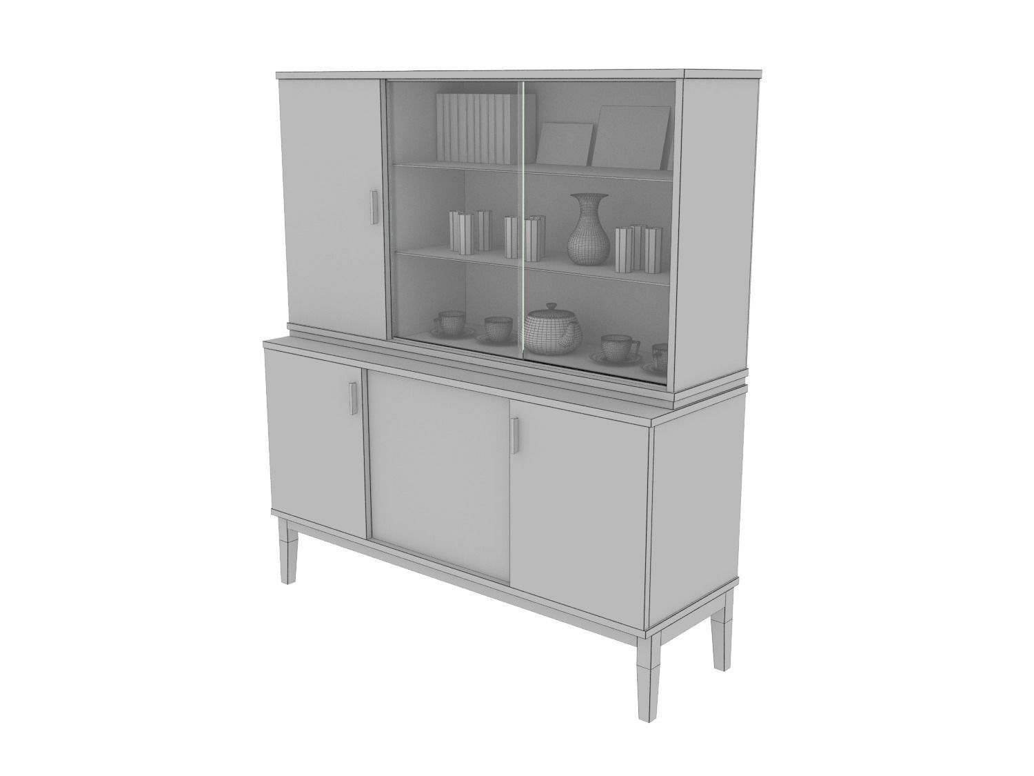 Old sideboard from the USSR 3D model_5