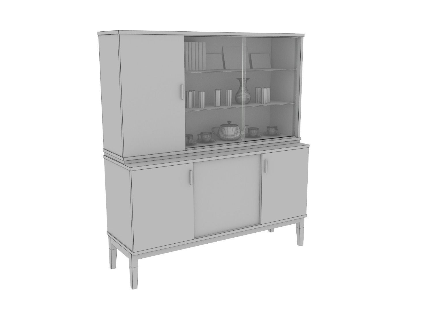 Old sideboard from the USSR 3D model_4