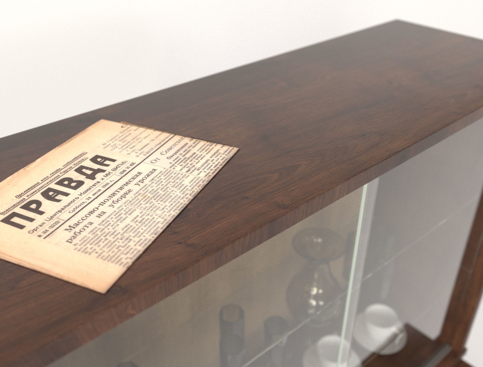 Old sideboard from the USSR 3D model_2