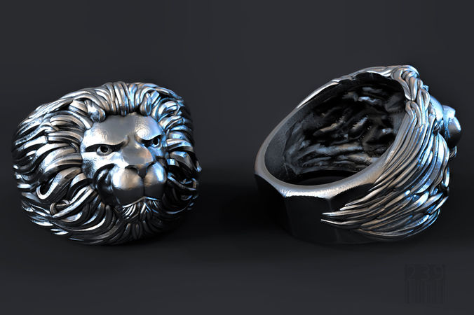 lion ring 3D print model