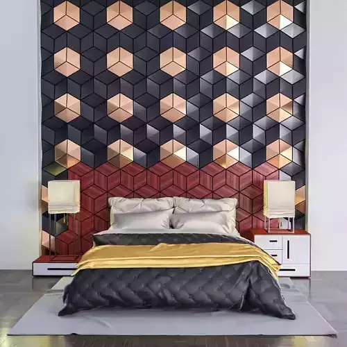 Bed Golden Black set 