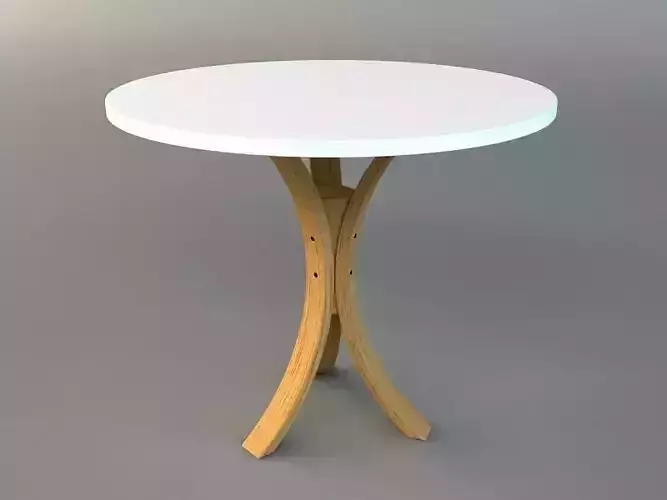 table round with wooden legs
