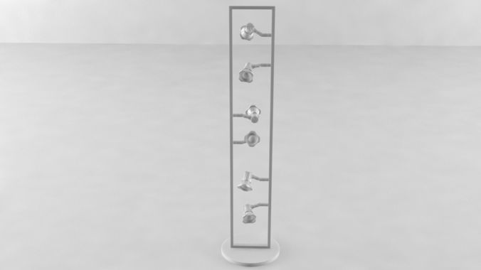 Lambader tall metal stand with glass top Low-poly 3D model