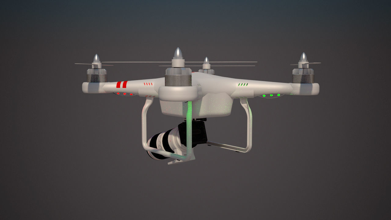 Quadcopter Animated 3D model_5