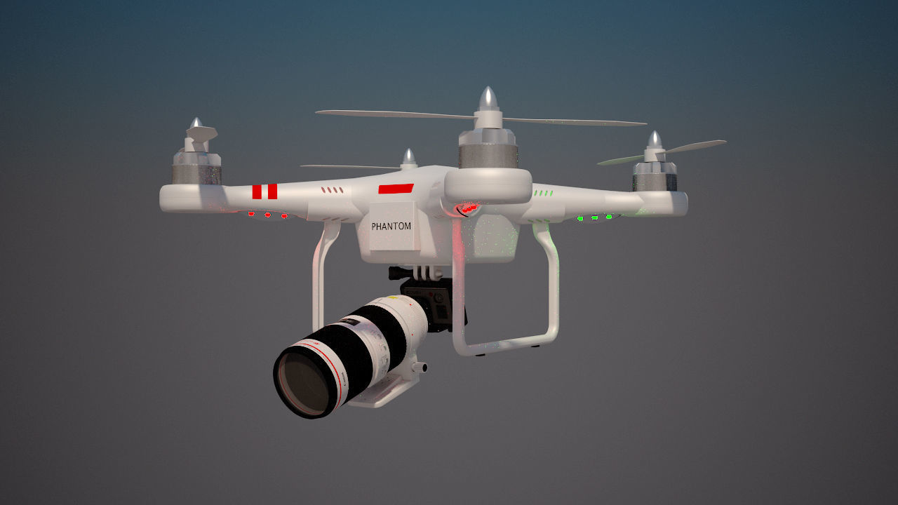Quadcopter Animated 3D model_3