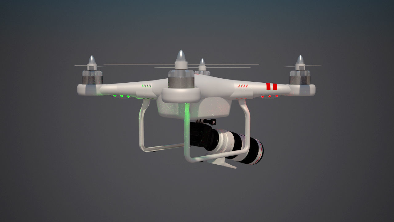 Quadcopter Animated 3D model_6