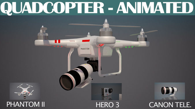 Quadcopter Animated 3D model