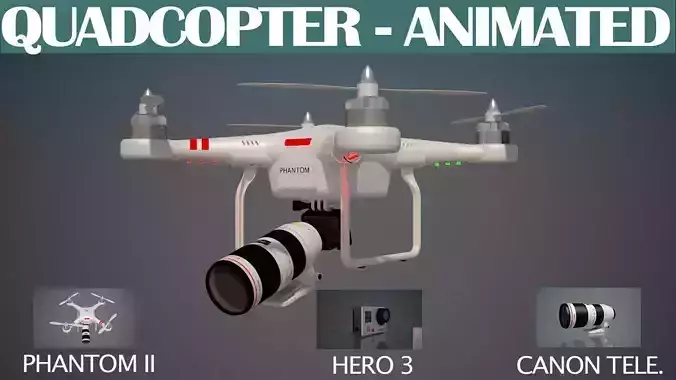 Quadcopter Animated 3D model