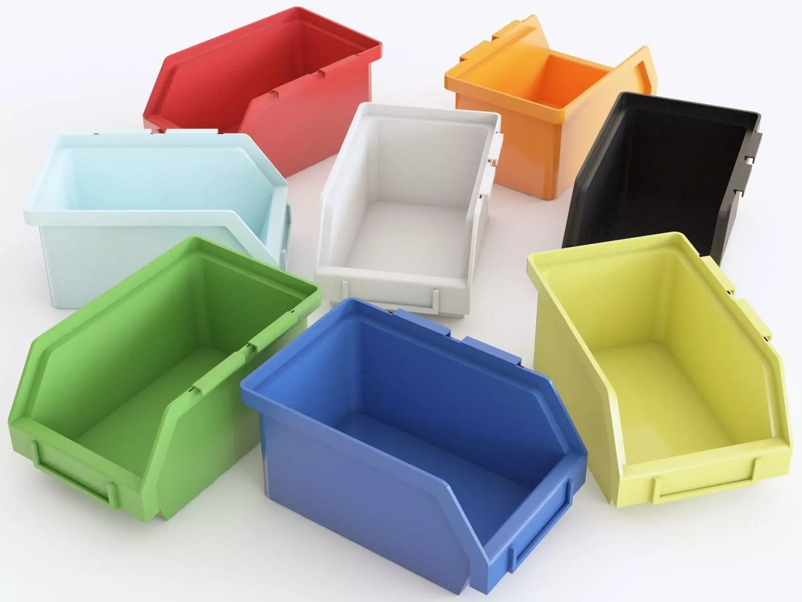 Plastic Storage Bin 3D model_0