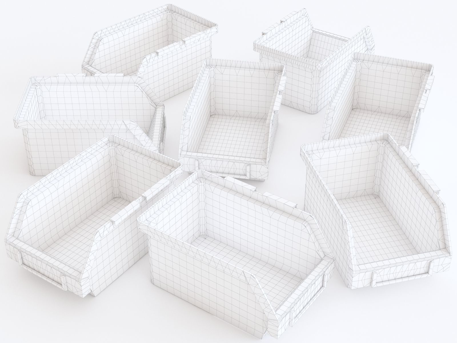 Plastic Storage Bin 3D model_1