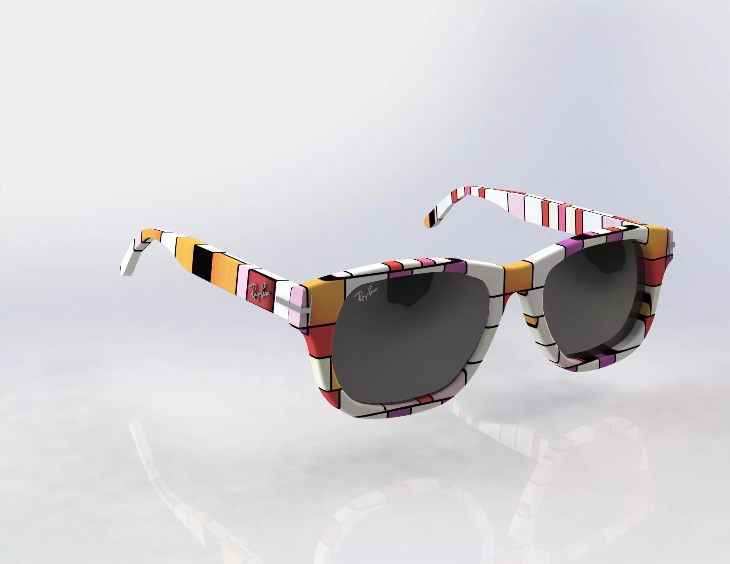 Rayban Wayfarer sunglasses 3D model_0