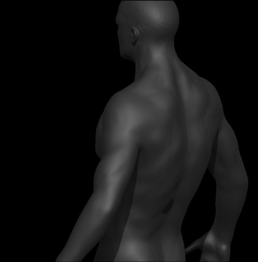 Male Low poly ready with tattoos Low-poly 3D model_9