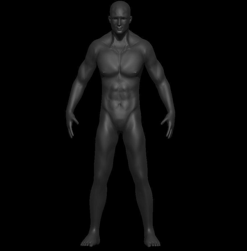 Male Low poly ready with tattoos Low-poly 3D model_8