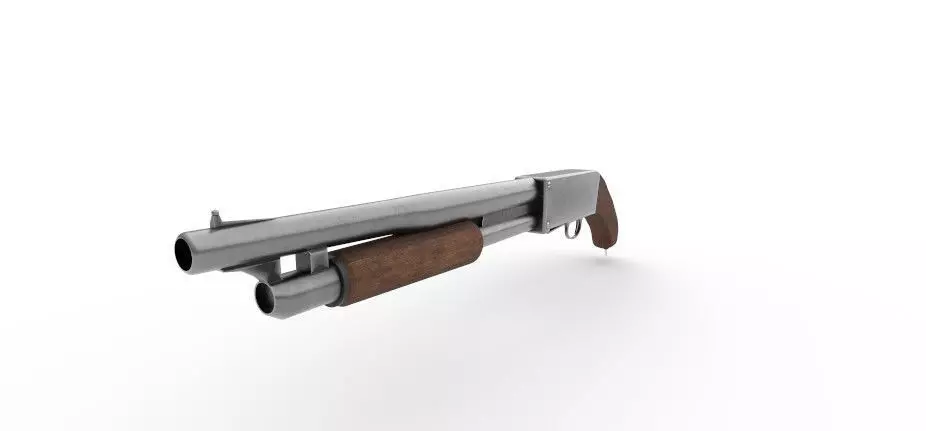 Shotgun PBR Model gun Low-poly 3D model_0