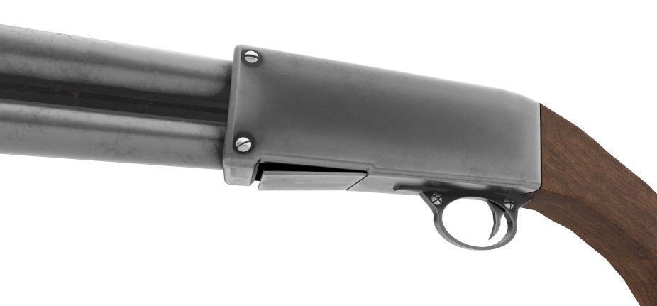 Shotgun PBR Model gun Low-poly 3D model_4