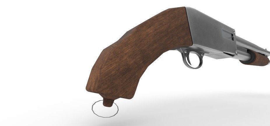 Shotgun PBR Model gun Low-poly 3D model_6