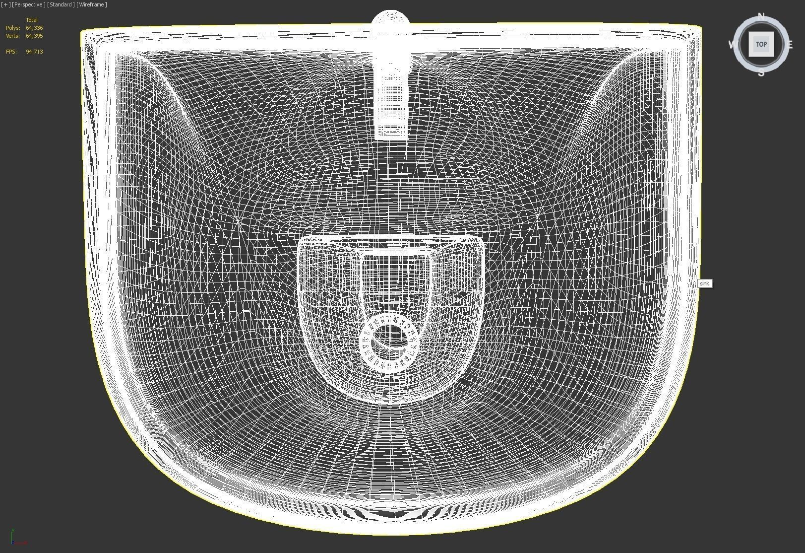 Bathroom sink with pedastal and lever tap Free 3D model_5