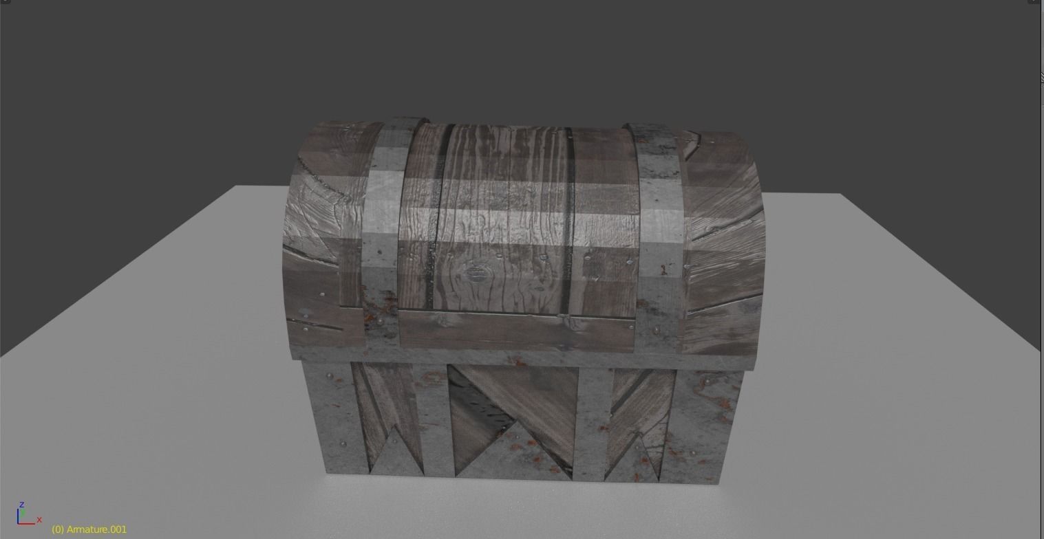 Rusty treasure chest Free 3D model_1