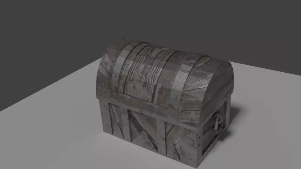 Rusty treasure chest Free 3D model_0