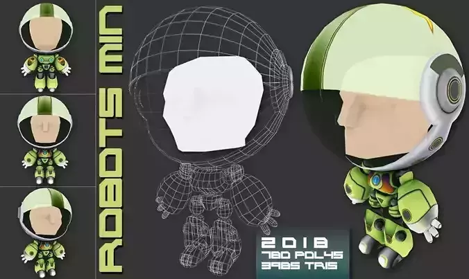 ROBOTS MIN Low-poly 3D model