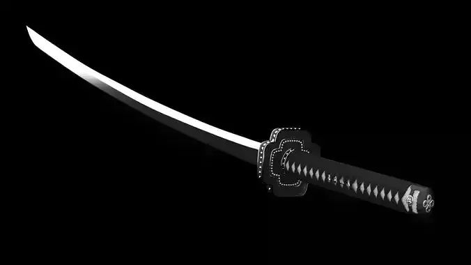 Katana Sword - samurai - High Poly 3D model