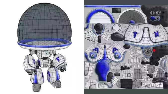 Character Dice AXT  Low-poly 3D model