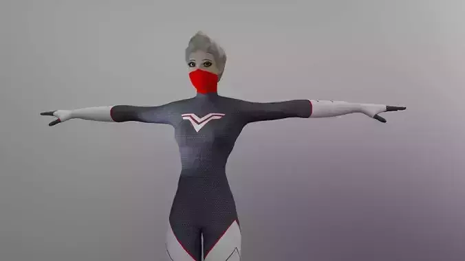 3D model - Lady Kara Rigged and animated
