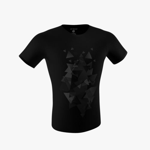 Black T-shirt Low-poly 3D model