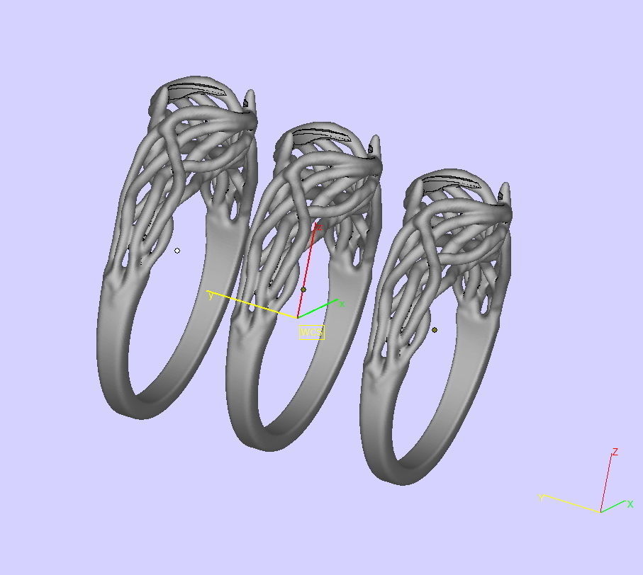 Tree Branch Engagement Ring 1ct gem N0262 3D print model_7