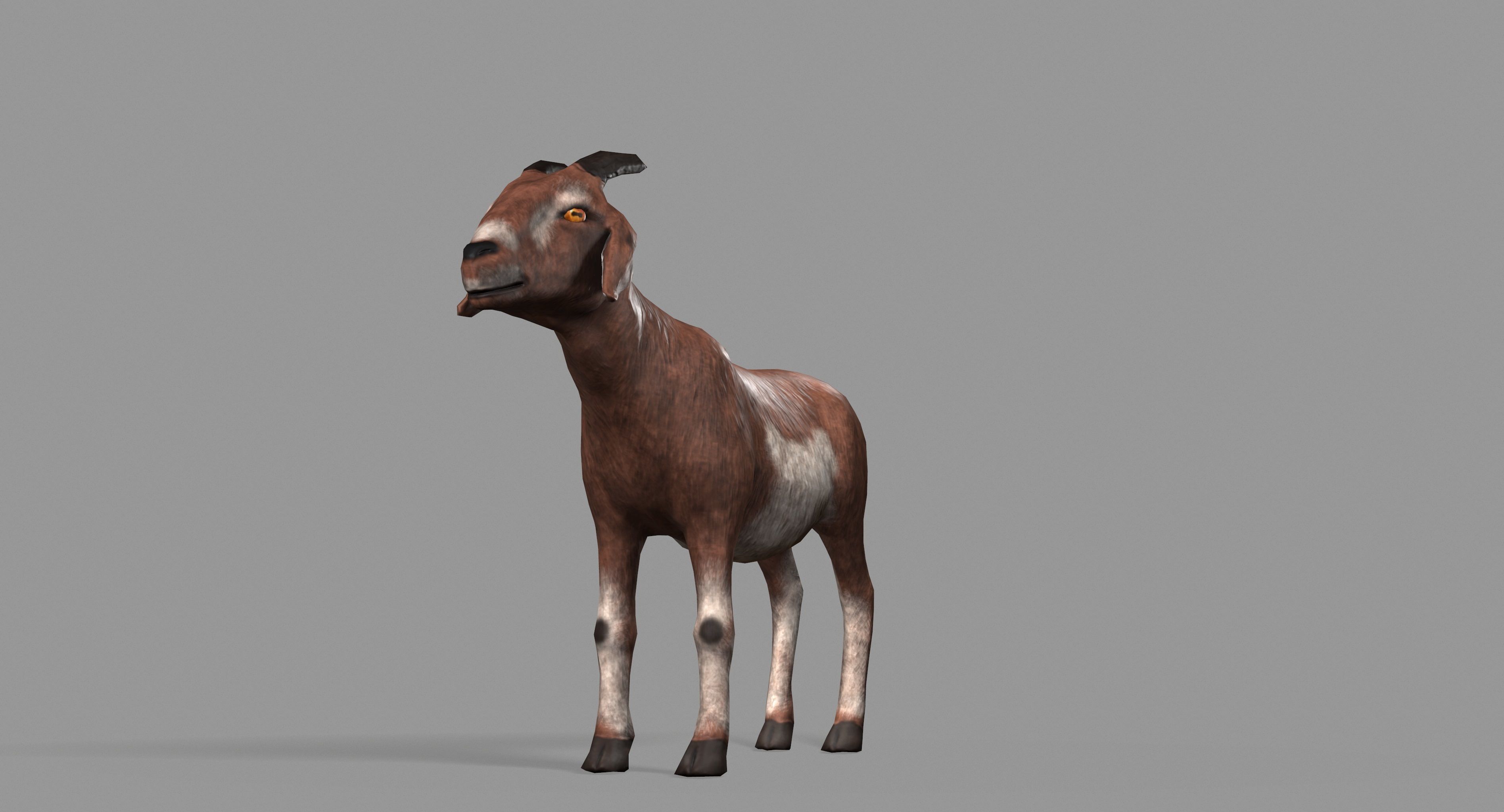 Goat Lowpoly horse Low-poly 3D model_29