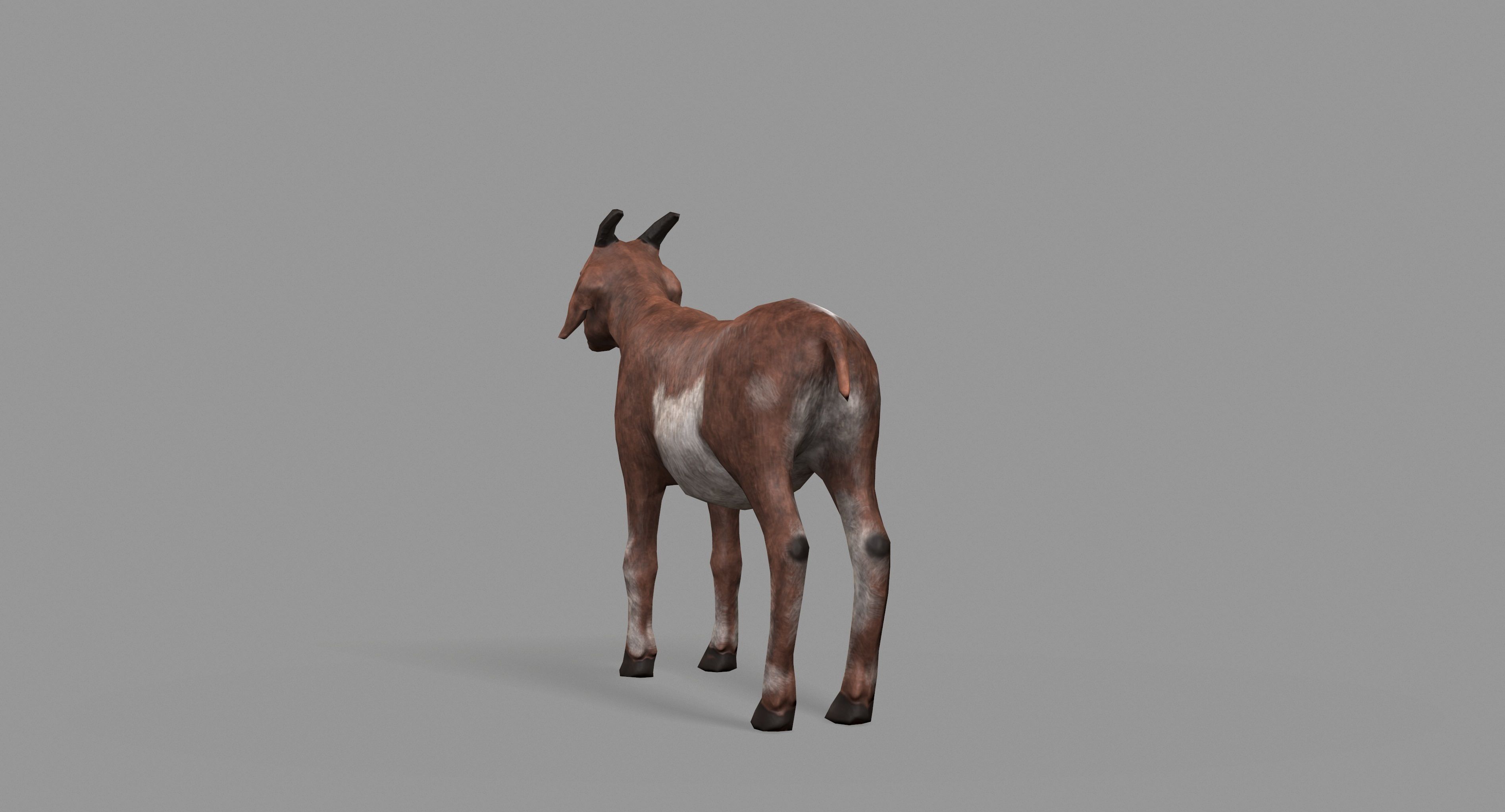 Goat Lowpoly horse Low-poly 3D model_12