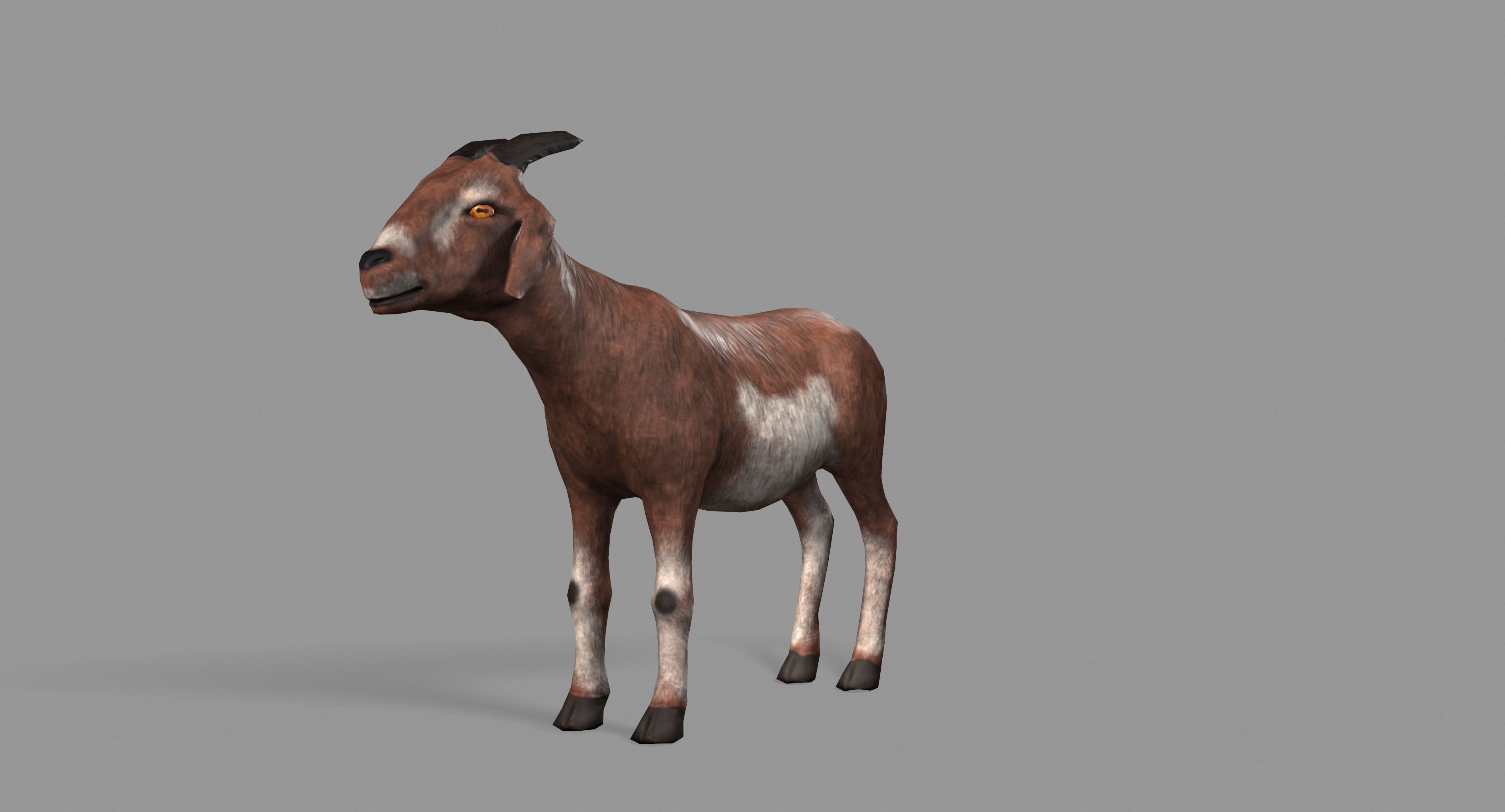 Goat Lowpoly horse Low-poly 3D model_1