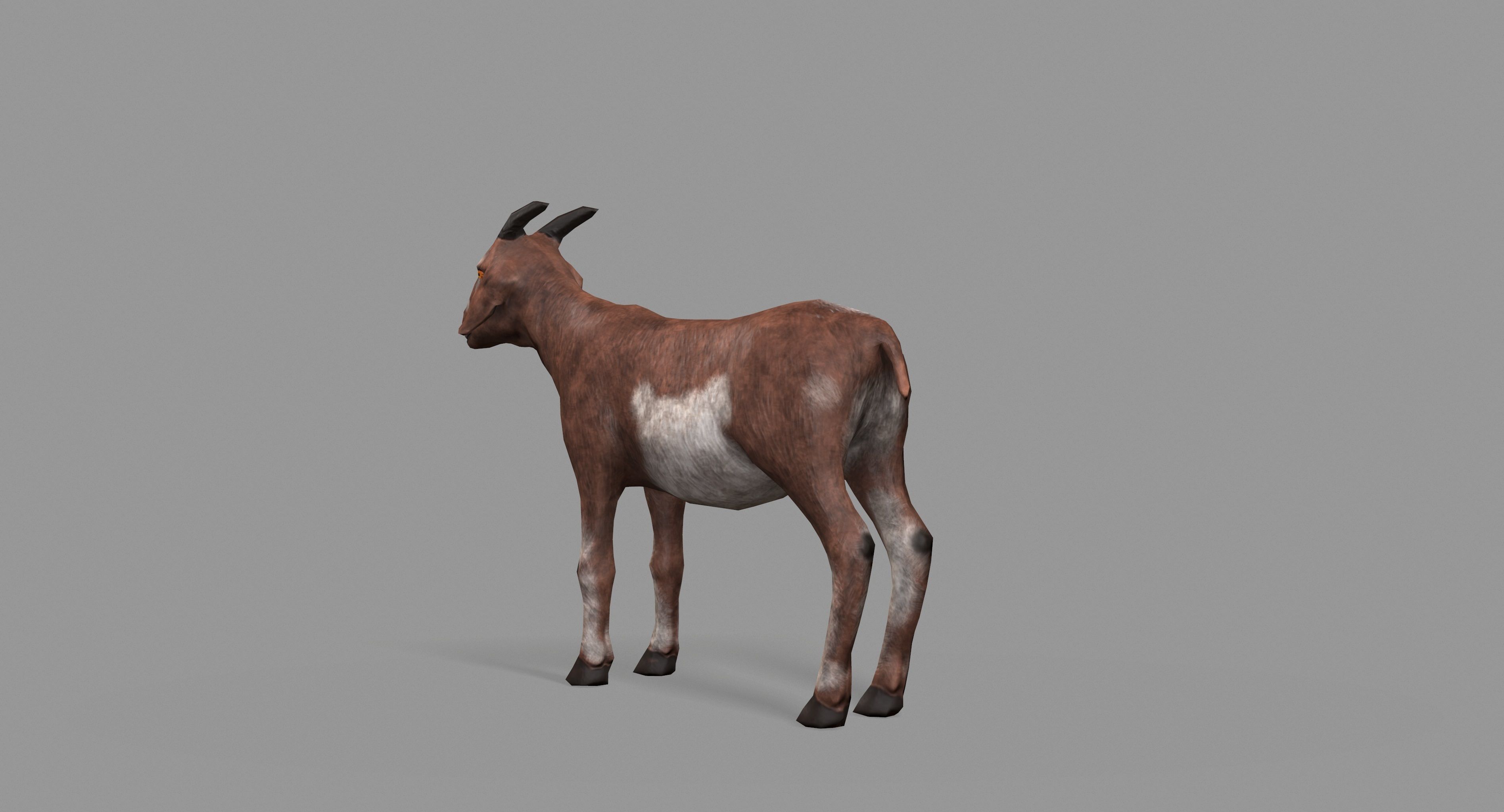 Goat Lowpoly horse Low-poly 3D model_11