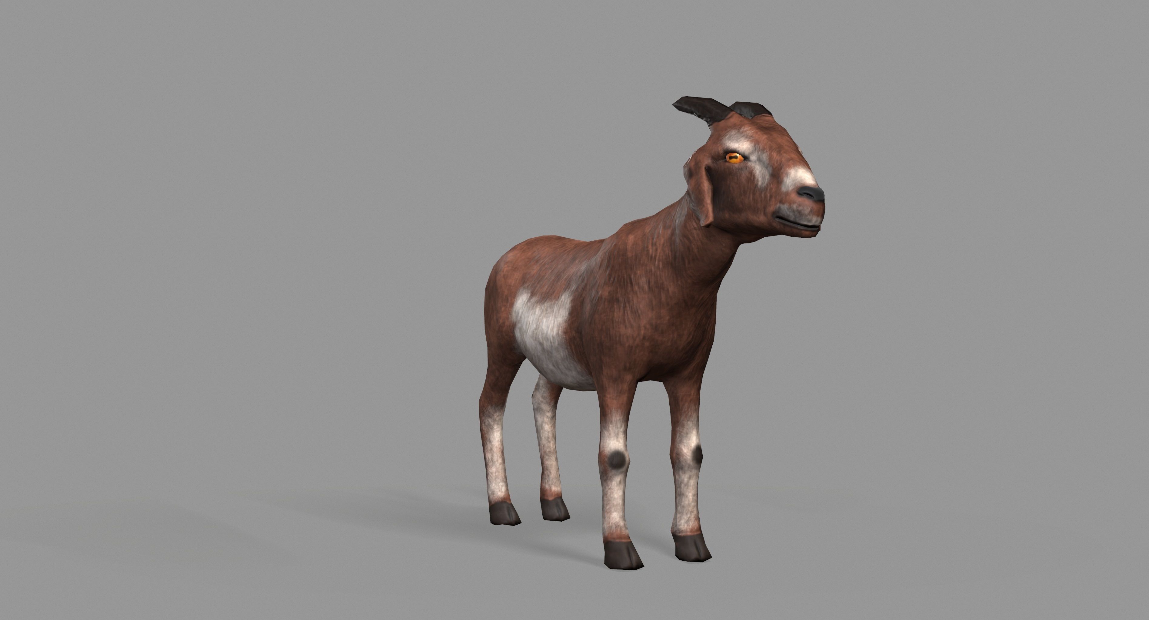 Goat Lowpoly horse Low-poly 3D model_6