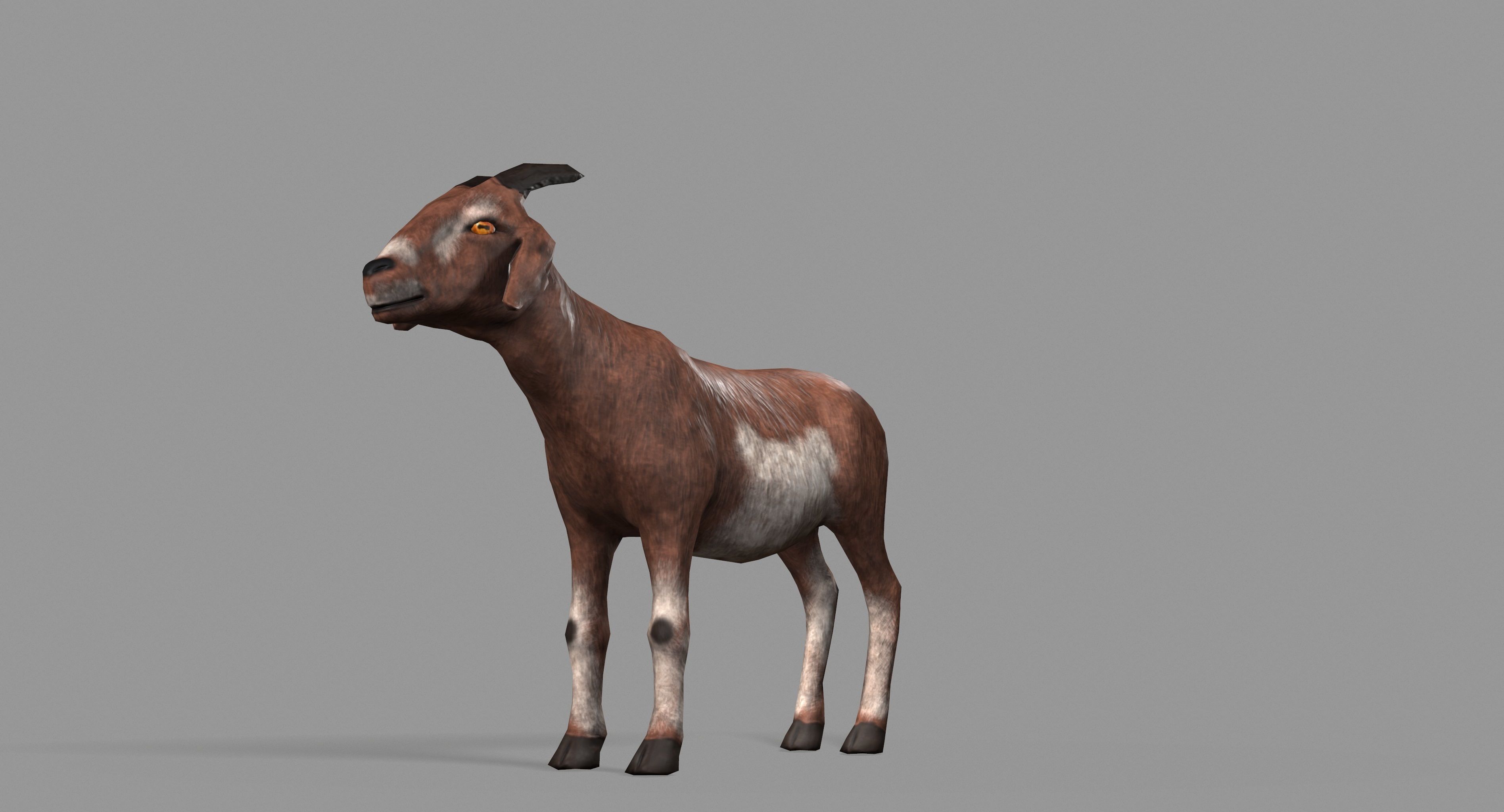 Goat Lowpoly horse Low-poly 3D model_28