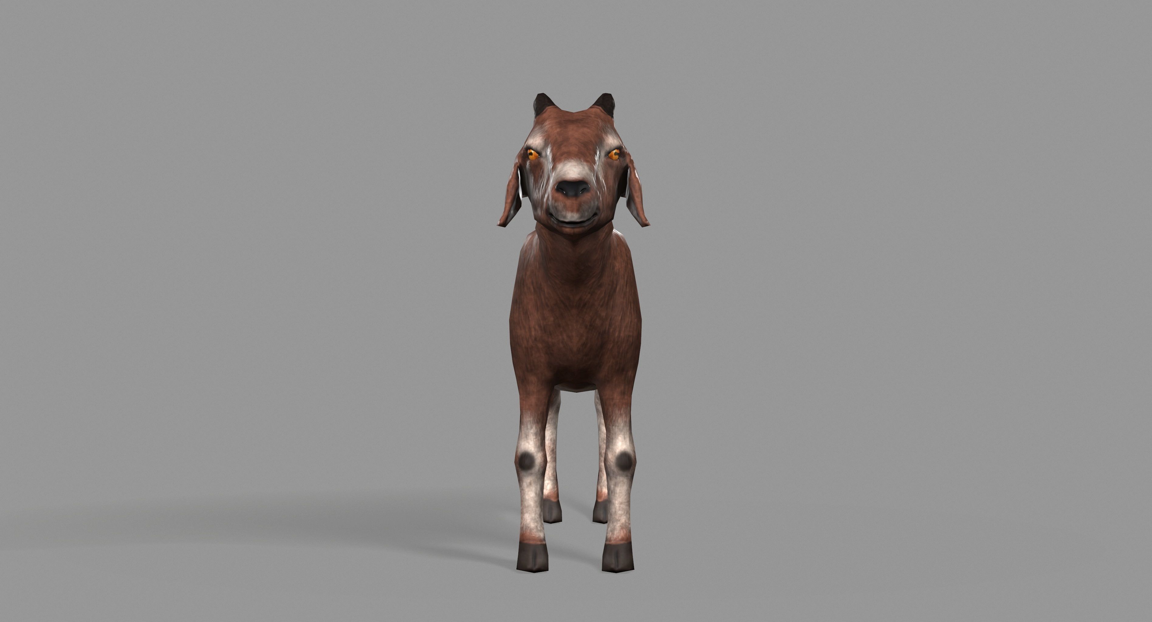 Goat Lowpoly horse Low-poly 3D model_5