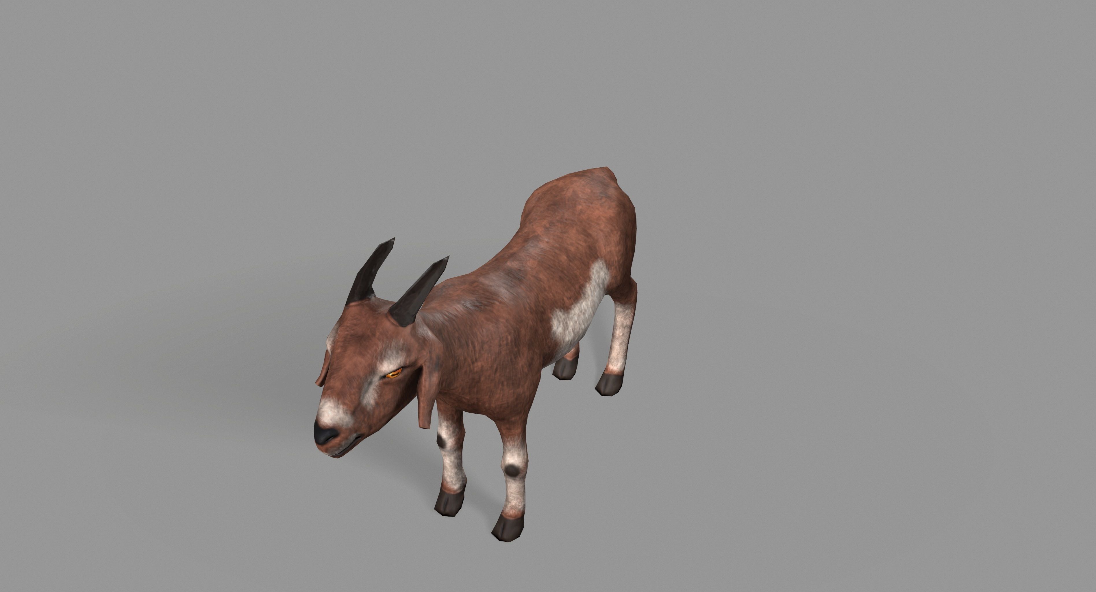 Goat Lowpoly horse Low-poly 3D model_16