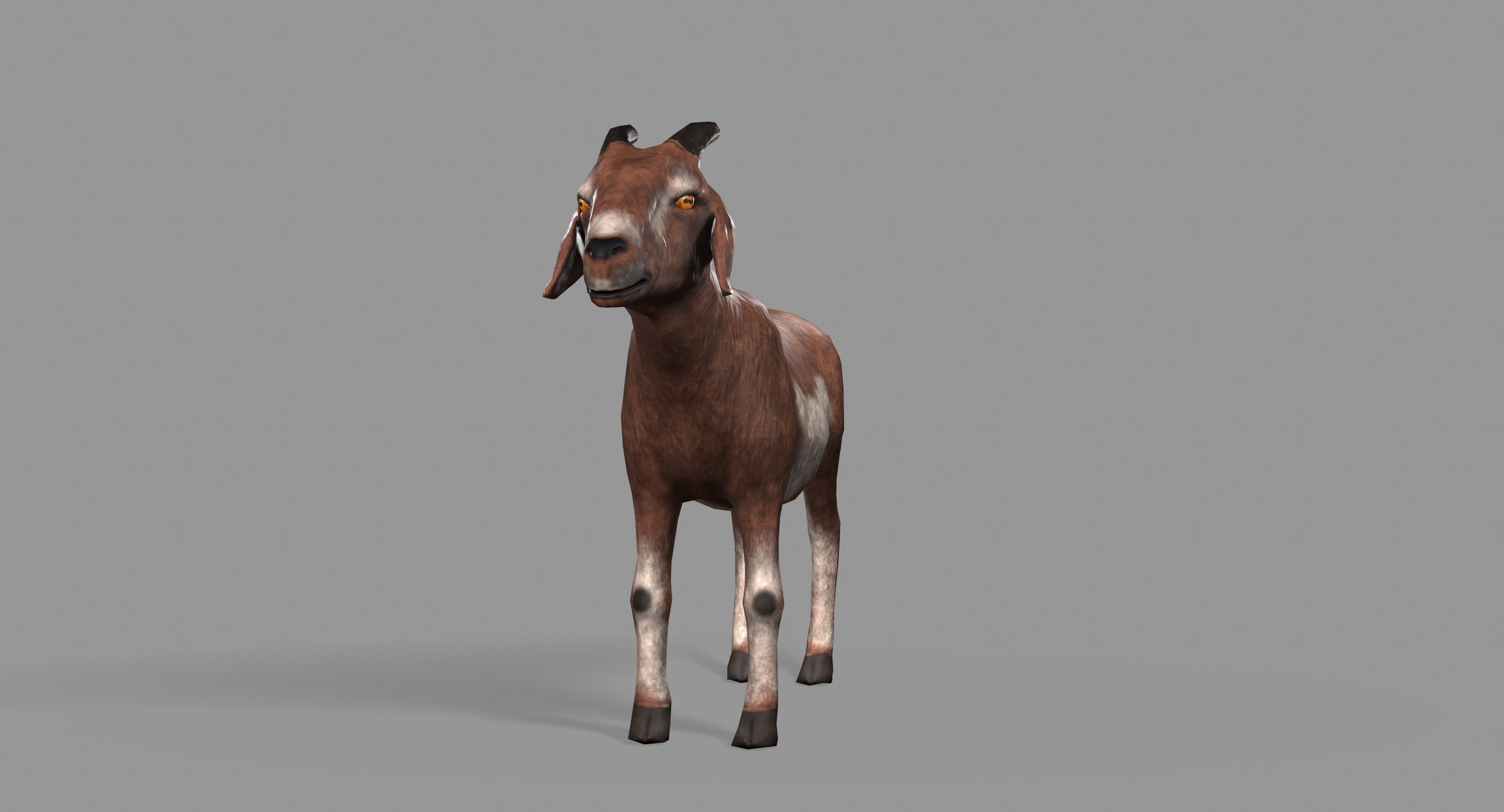 Goat Lowpoly horse Low-poly 3D model_4