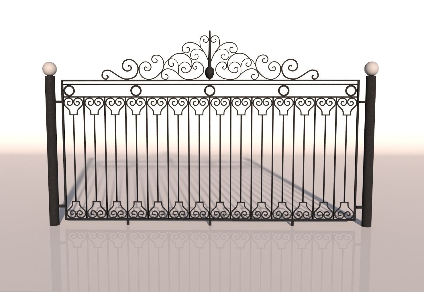 Fence 01 3D model_2