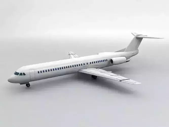  Fokker 100 Airliner - Generic White
