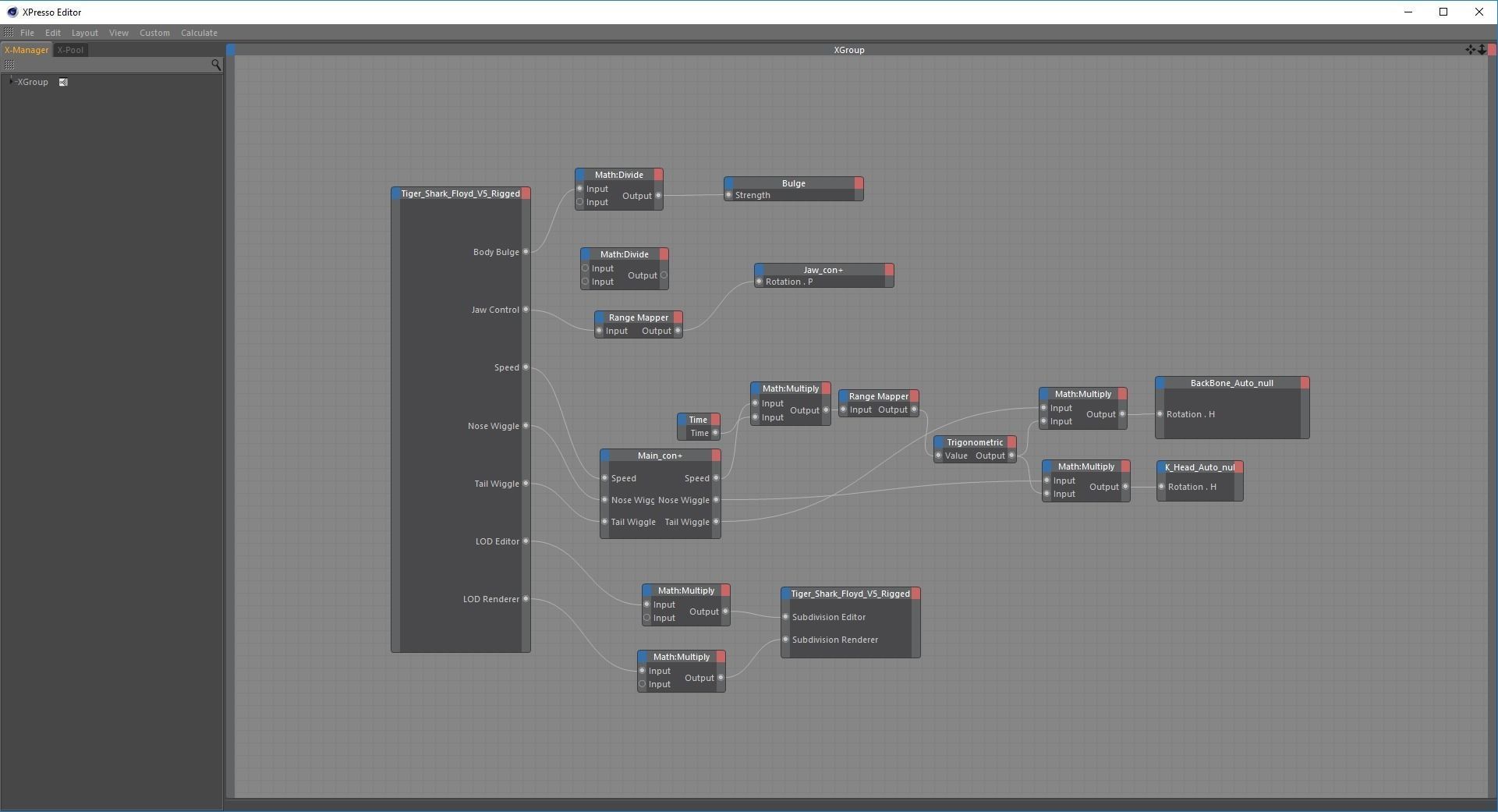 Tiger Shark Rigged C4D Low-poly 3D model_25