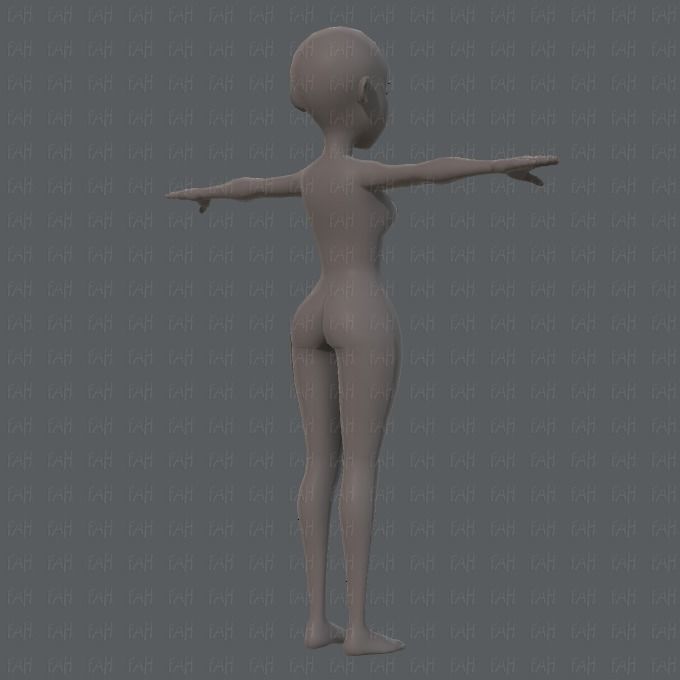 Base mesh woman 05 Low-poly 3D model_4