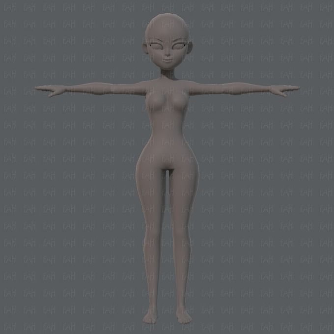 Base mesh woman 05 Low-poly 3D model_1