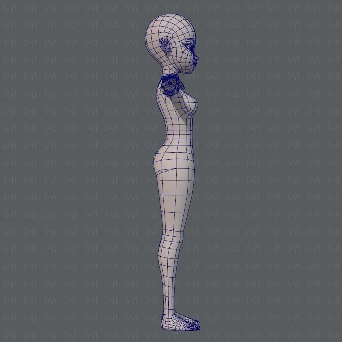 Base mesh woman 05 Low-poly 3D model_11