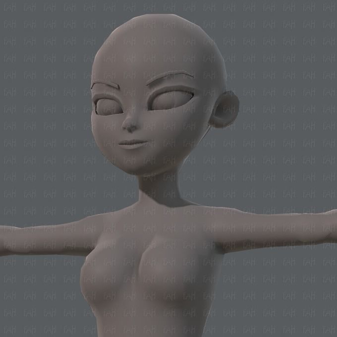 Base mesh woman 05 Low-poly 3D model_37