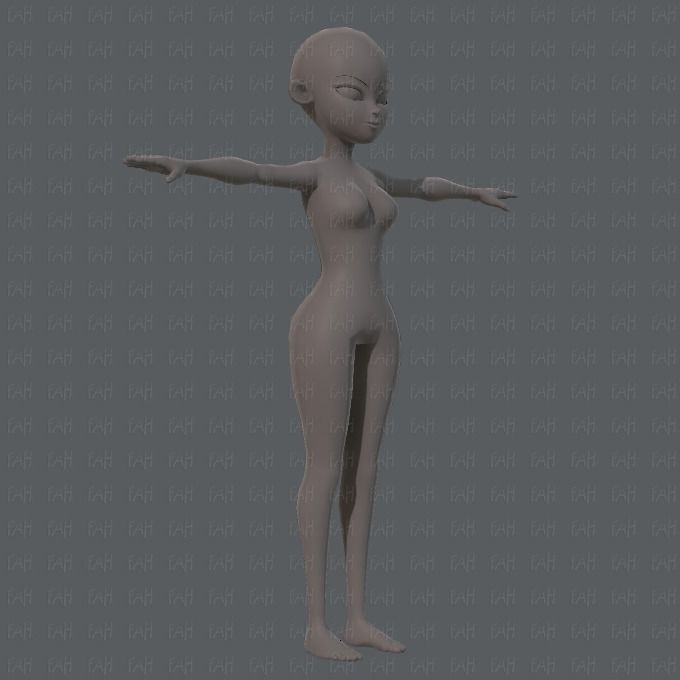 Base mesh woman 05 Low-poly 3D model_2