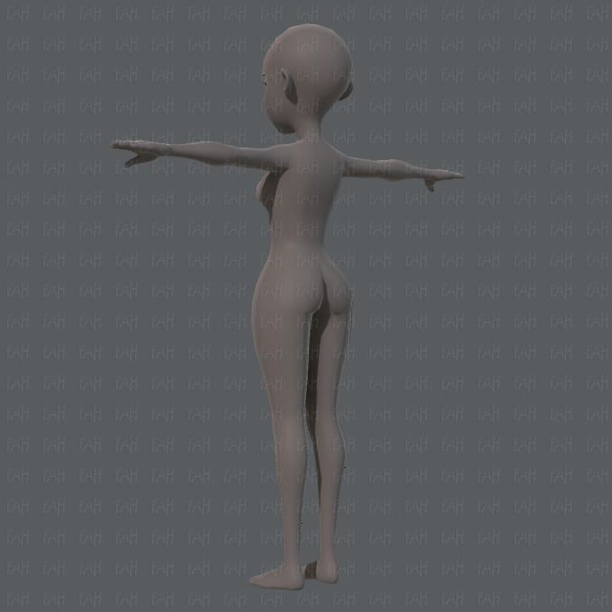 Base mesh woman 05 Low-poly 3D model_7